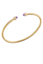 Classic Cablespira Bracelet, 18k Yellow Gold With Amethyst And Diamonds